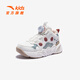 ANTA Children's Sports Shoes for Girls, Dundun Cotton Shoes with Velvet Warm Knob Buckle Casual Snow Boots 322549978N Ivory White/Fish Eye Blue-2 29 Shoe Inner Length 18cm