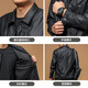 Ji Yan Men's Leather Jacket 2025 New Slim Fit, Handsome and High-end Motorcycle Casual Lapel Leather Jacket for Men Black XL (Suitable for 125-140 Jin Jin is equal to 0.5 kg)