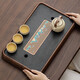 Black gold stone tea tray for home living room rectangular high-end kung fu tray small dry brewing tea table water storage type wood grain Yuanshan tea tray-39*26*5cm small size