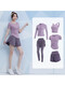 Fanstick Fanstick Yoga Wear Women's Summer New Running Training Elastic Sports Short-Sleeved Top Pilates Purple Lotus Root Five-Piece Set tc62964綶极速出账 S