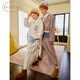 Gukoo Couple Pajamas Winter Coral Velvet New Ratatouille Joint Women's Homewear Jumpsuit Men's Pajamas D Light Blue Men's Jumpsuit XL