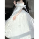 Evening Dress Female Princess Dress 2025 New Adult Ceremony Dress Birthday Party Lolita Dress Sweet and Elegant White S 75Jin Jin is equal to 0.5kg -80Jin Jin is equal to 0.5kg. Card code shoots large