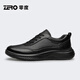 Zero Men's Shoes Autumn New Business Commuting British Casual Leather Shoes Versatile Soft Sole Sports Shoes Black 40