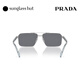 PRADA/Prada sunglasses for men polarized driving sunglasses square glasses 0PR A57S silver frame/dark gray lens 1BC175