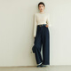 Eveli (eifini) Jiang Xin endorses Eveli herringbone velvet jeans straight wide-leg floor-length pants 2025 winter new style dark navy pre-sale M 105-115Jin Jin equals 0.5 kg waist circumference 70