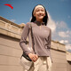 ANTA Light and Warm T丨Semi-cardecked outdoor fleece jacket for women in autumn and winter slimming long-sleeved T-shirt sports top