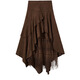 CHOCOOLATE it Women's French Irregular A-Line Skirt Women's Autumn and Winter Suede Lace High Waist Slim Skirt Women Khaki M