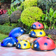 Simulation seven-star ladybug steel courtyard lawn park square luminous beetle floor landscape green sculpture simulation animal yellow beetle trumpet