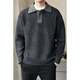 BULLDAMAN old money style sweater men's 2025 new Henry collar sweater autumn and winter trend D9018TP99 carbon gray XL