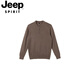 JEEP SPIRIT men's half-zip Henry collar sweater cardigan blended long-sleeved knitted sweater casual business autumn and winter new style off-white M