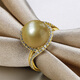 Queen of Pearls South Sea Gold Beads Ring Fashionable Saltwater Pearl Ring Birthday Gift 10-11mm