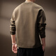 OLJ light luxury brand heavyweight Henry collar sweatshirt men's autumn design niche pleated long-sleeved T-shirt light coffee M suitable for 100-120Jin Jin equals 0.5 kg