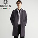 BESNOS Italian brand Balmaken men's windbreaker single-breasted high-end solid color casual autumn mid-length coat gray card color M (170) suitable for weight 100-130Jin Jin equals 0.5 kg