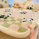 Red bean thickened and velvet milk velvet mattress soft cushion tatami floor mat mattress coral velvet sheet children's bed cover bed blanket Green Check Panda thickened velvet 180x200cm three-piece set mattress + pillowcase *2