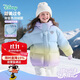 Disney children's clothing new winter girls' gradient down jacket, comfortable, warm and lightweight jacket, blue and purple gradient 140