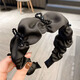 Li Qing black wide-brimmed pleated bow headband, high-end headband, high cranium crushing hairpin, hair accessories, hair accessories, hair bundles