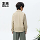 Benlai boys anti-wrinkle lapel long-sleeved shirt 2025 autumn new casual shirt BTA250014 Khaki 150