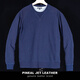 Raglan sleeve henley shirt. New men's spring and autumn retro distressed washed round neck solid color cotton pullover sweatshirt dark blue S 120Jin Jin equal to 0.5 kg or less