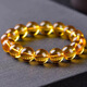 Shimei with National Inspection Certificate Natural Burmese 7A Water Purified Gold Amber Bracelet Beeswax Amber Bracelet Single Circle Round Bead Buddha Bead Gold Amber Bracelet 6mm (Exquisite Women's Model)