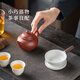 YIJUKE tea strainer with base, wooden handle tea drain, coarse ceramic tea filter, tea separator ceramic tea strainer