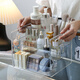 Tian丂 Stepped cosmetics storage box Desktop dressing and washbasin skin care products lipstick cabinet organizer box storage shelf Stepped cosmetics storage box three-layer storage - transparent and visible