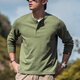 Haixing outdoor breathable cotton t-shirt men's henley shirt men's casual polo shirt long-sleeved top with base layer military green M (reference 125-140Jin Jin is equal to 0.5 kg)