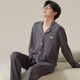 Xia Wa Zhi Xiu Couple Pajamas Pure Cotton Long Sleeves Spring and Autumn Style Women's Simple Casual Men's Comfortable Cardigan Cotton Home Clothes Set Z58330 Women's L