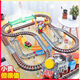 Shantou Lincun Fenming Small Train Track Toy Electric Large Locomotive Model Children's Boy Toy 3 Years Old Sound and Light Track-Urban Industrial Track Gift Box Battery Version Electric Train 1 Car