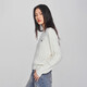 Lee shopping mall's same style comfortable version cable metal brand women's sweater milky white L