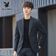 Playboy Autumn handsome small suit men's business Korean style trendy handsome casual slim solid color versatile suit jacket for men dark gray 3XL