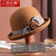 Shanghai Story Women's 100% Wool Felt Hat Autumn and Winter Bowler Hat Warmth as a Birthday Gift for Mom Caramel
