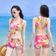 Bikini swimsuit for women 2025 new three-piece set, sexy hot spring, hot steel ring, small breasts, gathered seaside vacation style, pink-8944 two-piece three-piece set L recommended 105-120 Jin Jin equals 0.5 kg