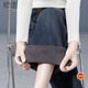 Shechi plus velvet thickened warm jeans women's 2025 winter new high-waist straight slim casual pants