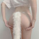 Fox cat tail sexy fat sub-low-waisted Japanese underwear female sexy fox tail couple tail thong white 120Jin Jin equals 0.5kg within
