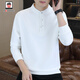 AEMAPE/American Apple Men's Sweater Spring and Autumn New Henley Collar Loose Casual Tops with Bottoming Shirts for Men White XL
