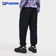 FILA FUSION official trendy brand knitted velvet trousers for men 2025 winter casual loose cuffed trousers