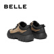 Belle Thick-soled Casual Sports Shoes Men's 25 Winter New Outdoor Hiking Shoes A2171DM5 Khaki/Black (Single Liner) 41