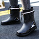 Deutsche High-End-Regenstiefel Herrener neuer Stil geschlossener Regenfisch wasserdichte Schuhe Mittelröhre Anti-Rutsch-Regenstiefel Wasserstiefel Außenfischerei Regenstiefel schwarz plus wasserdichte Mund, nicht entfernt zu werden 40