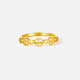 Saturday blessing yellow 18K gold ring women's four-leaf clover color gold ring birthday gift C0121038 Living mouth No. 13
