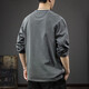 JEEP SPIRIT Jeep high-end pure cotton long-sleeved t-shirt for men 2025 new loose thin spring and autumn Henry collar bottoming shirt sweatshirt carbon gray XL (135-150) Jin Jin equals 0.5 kg