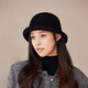 Autumn and winter retro wool fisherman hat, new style, feminine, simple basin hat, rolled edge, fashionable face-showing small hat, trendy Mocha