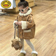 G.DUCKKIDS girls winter velvet coat 2024 new children's fur all-in-one coat lamb velvet hooded cotton coat for baby girls brown_velvet 110 cm