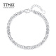 TTMIX Shiny Carved Imitation Diamond Bracelet pt950 Platinum Bracelet Women's Square Rice Platinum Bracelet Birthday Gift 7.89g 16+2cm Width 4.0mm