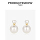 Kaximu S999 sterling silver needle Zhao Lusi same style double-sided pearl earrings for women front and back wear light luxury earrings high-end earrings S999 silver needle large and small pearl earrings gift box Aoleng white