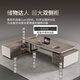 Guiqiu boss desk office desk and chair combination simple modern executive desk single desk manager desk office furniture 1.8m painted boss table (single side cabinet with light strip + boss chair + 2.0m bookcase)