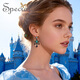 Special European and American retro fashion jewelry non-pierced ear clips women's earrings temperament tassel sweeping shoulders blue non-pierced ear clips
