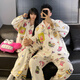 Yu Zhaolin couple's pajamas autumn and winter coral velvet thickened plus velvet cartoon sweet French flannel men's and women's home clothes winter