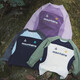 Little Pig Banner para niños Montaña de montaña Camiseta de manga larga Spring y otoño Camiseta para padres e hijos Nuevos estilo y niñas Color de contraste de contraste Aurora Purple 100 *sugerida altura 90-100cm