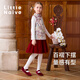 Little Naive girls new Chinese style pleated vest dress winter new children's velvet dress design and color 130