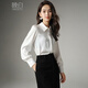 Late White New Product 2025 Autumn Premium Beaded White Shirt Elegant Commuting Shirt Women's Top White XL